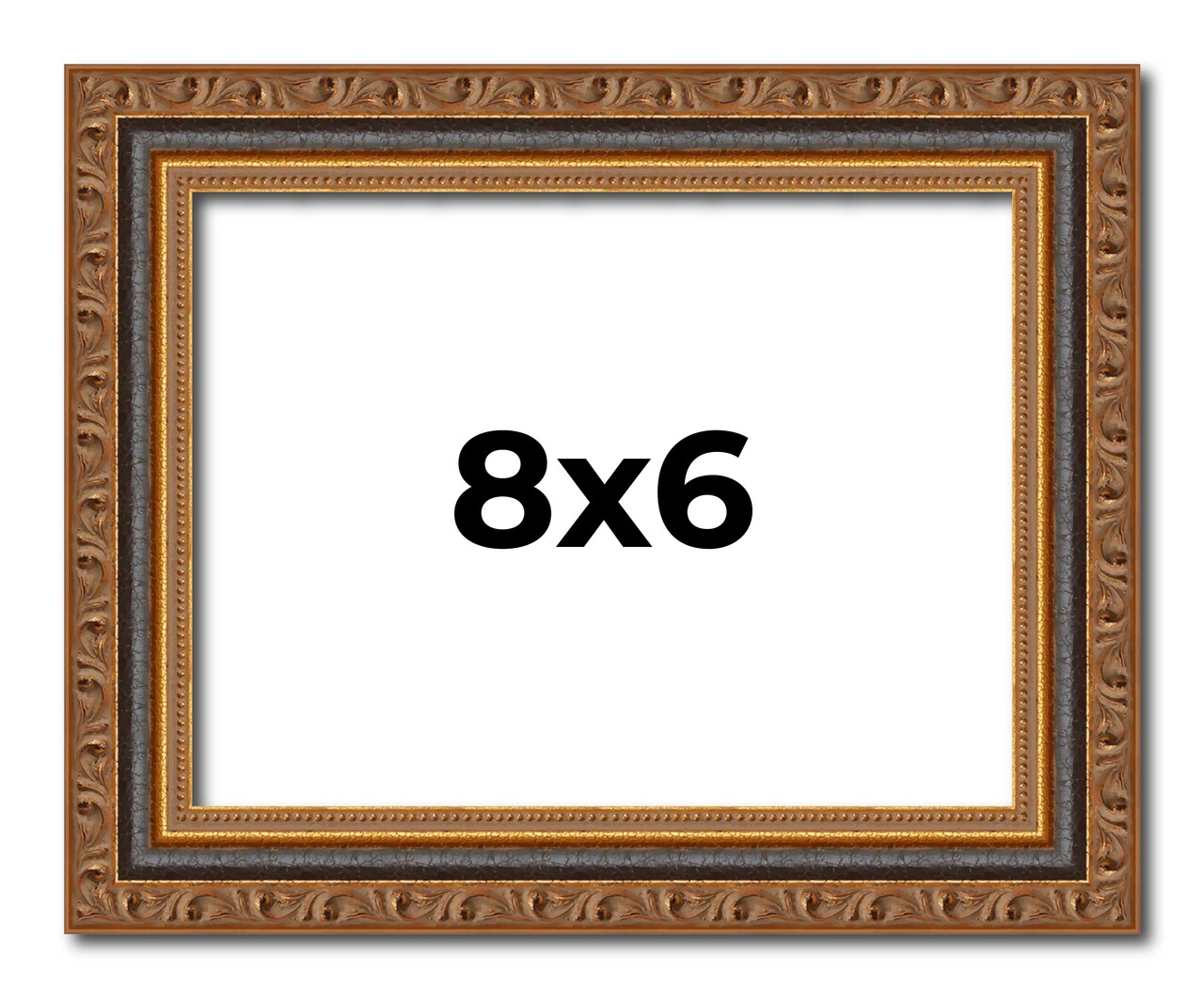 8x6 Classic Gold Picture Frame - UV Acrylic, Foam Board Backing, Hanging Hardware